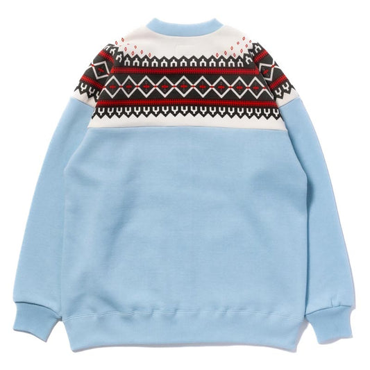 ジョーマッコイ MC24112 PRINTED SNOW PATTERN F/Z SWEATSHIRT サックス 110 メンズ 雪柄スウェット ジップスウェット