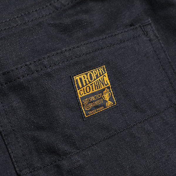トロフィークロージング 1706 W Knee Garage Denim スタンダードシルエット 15オンスヘヴィオンスデニム ワンウォッシュ ジーンズ メンズ