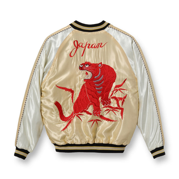 テーラー東洋 Lot No. TT15273-195 / Early 1950s - Mid 1950s Style Acetate Souvenir Jacket “RED TIGER” × “GOLD DRAGON” GOLD