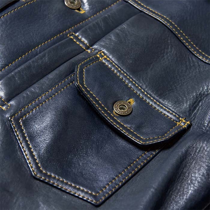 ワイツーレザー IB-140 INDIGO HORSE 1st Type JACKET インディゴ ホース メンズ レザージャケット ファースト デニムジャケット