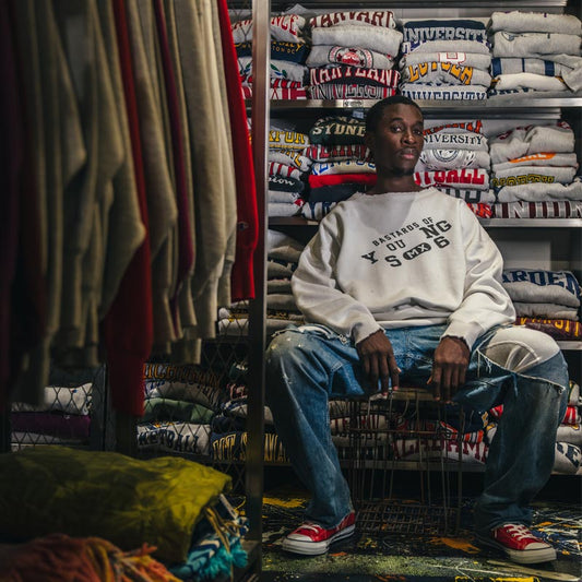 セントマイケル SM-HR8-0000-C38 BJ_CREW NECK SWEAT / YOUNG / WHT メンズ 長袖 プリント スウェット トレーナー BerBerJin コラボ