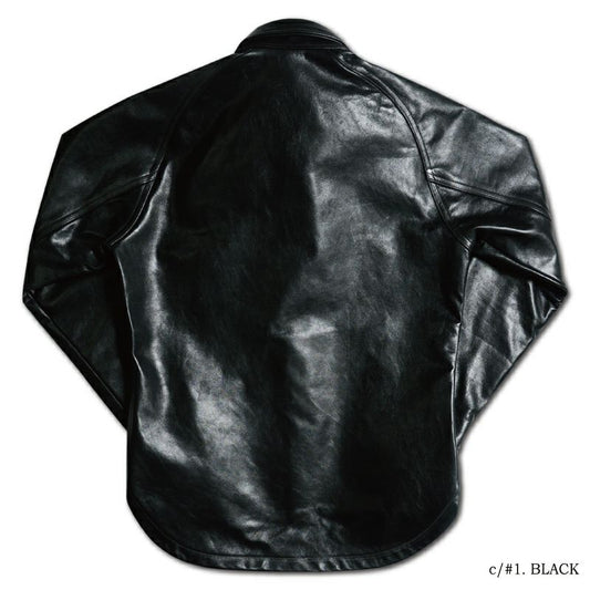 7648...40s LEATHER SHIRT:BLACK