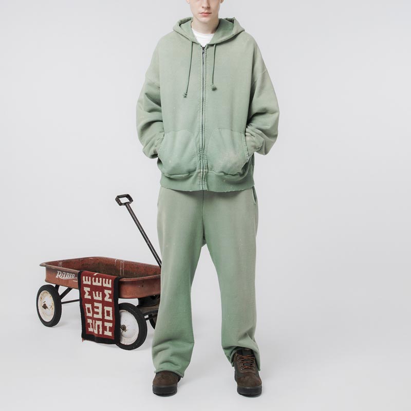 バウワウ BW251-ZHA ZIP HOODIE AGING グリーンエイジング メンズ ジップ パーカー フーディ