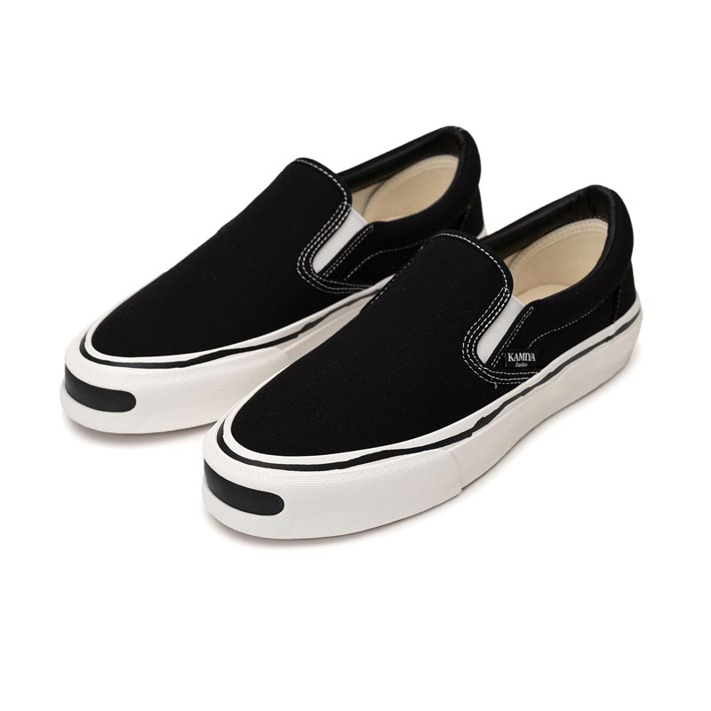 カミヤ G14FW701 "Cornnell" Vulcanize Slip on Sneaker ブラック メンズ スニーカー シューズ