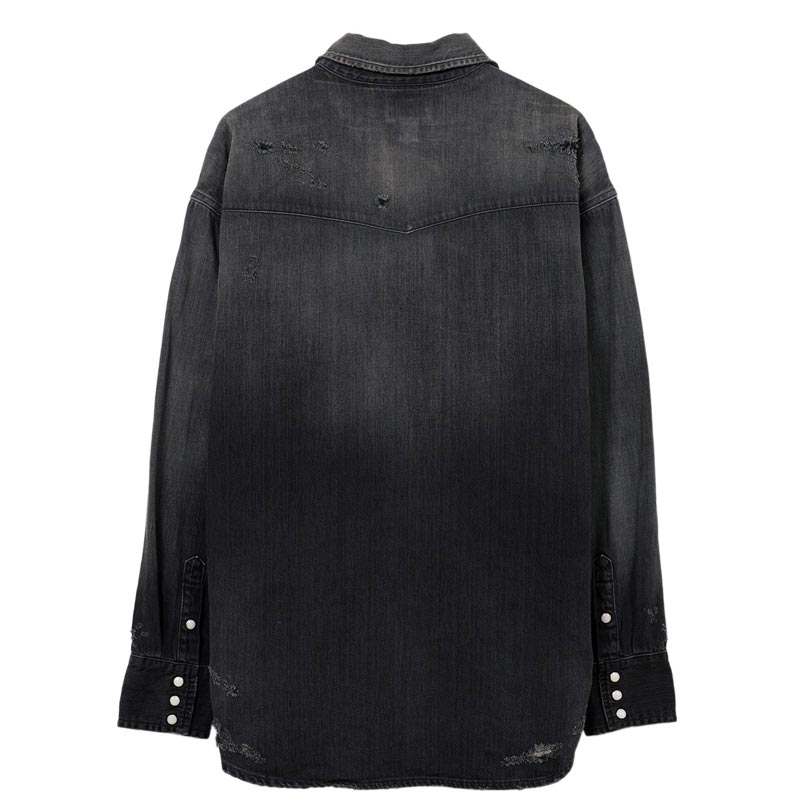 カミヤ G14SH041 Denim Western Shirt ブラック メンズ 長袖 デニム シャツ 8oz デニムウエスタンシャツ