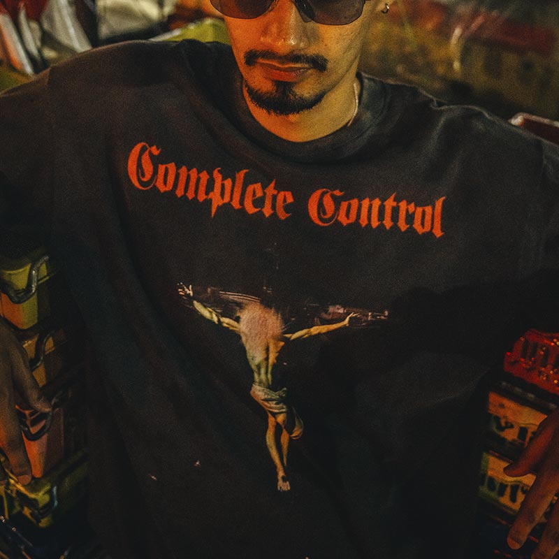 セントマイケル SM-HR8-0000-C26 KK_LS TEE / COMPLETE / BLACK メンズ 長袖 プリント Tシャツ バックプリント ロンT