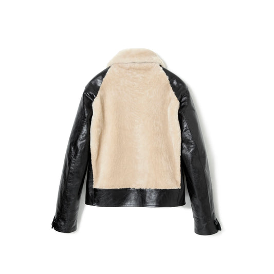 ビルトバック Lot.500 Grizzly Jacket -Black リアルシープムートン レザージャケット ホワイト