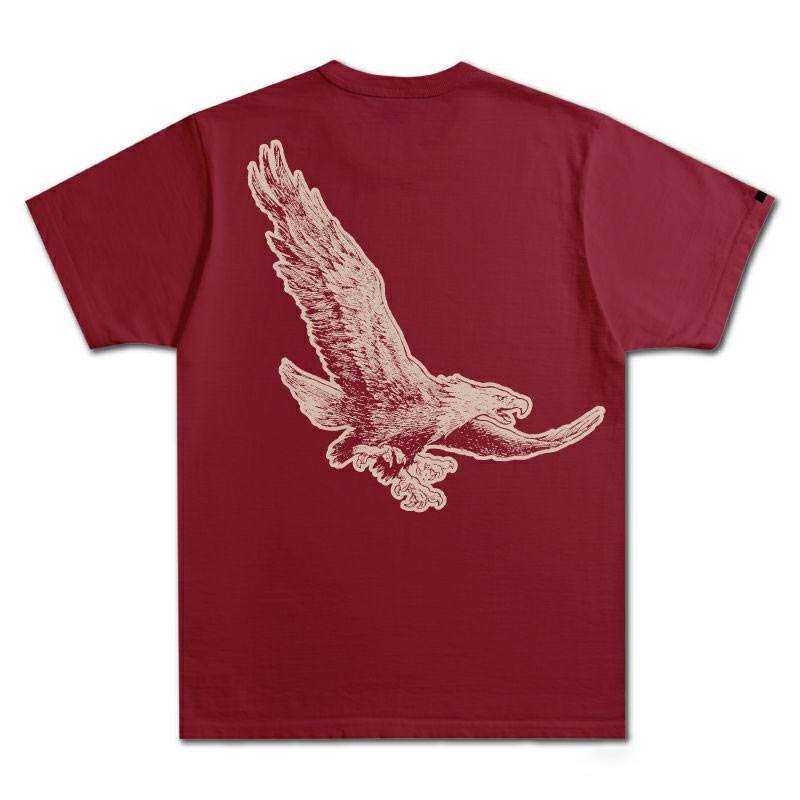 25SS デラックスウエア DXTS-2502 EAGLE C.レッド メンズ 半袖 Tシャツ バックプリント イーグル