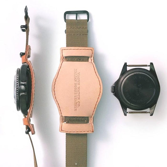 ヴァーグウォッチ BS01CB BLK SUB with GUIDI ナチュラル メンズ 腕時計 ミリタリー ダイバーズウォッチ ホースレザー 防水 オリジナルポーチ付き