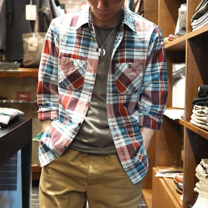 24SS デラックスウエア LV-30 MULTI CHECK PATTERN スルーチェックシャツ MULTI.CHECK 長袖 シャツ チェック