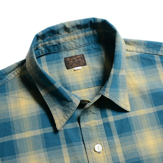 デラックスウエア LV-28 60s CHECK PATTERN スルーチェックシャツ NAVY