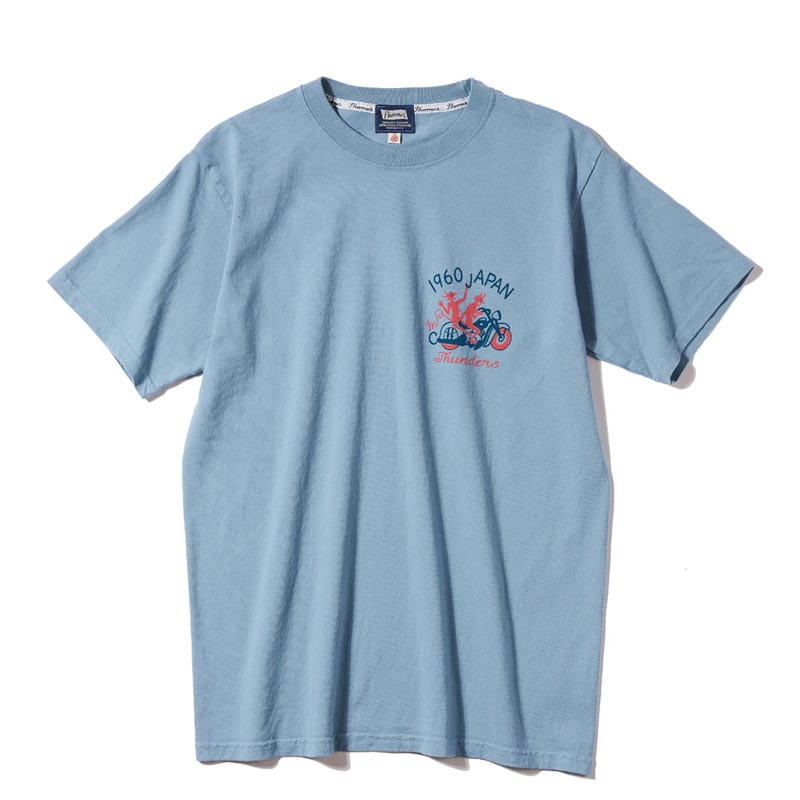フェローズ 25S-PT13 THUNDERS ダークサックス メンズ 半袖 プリント Tシャツ バックプリント