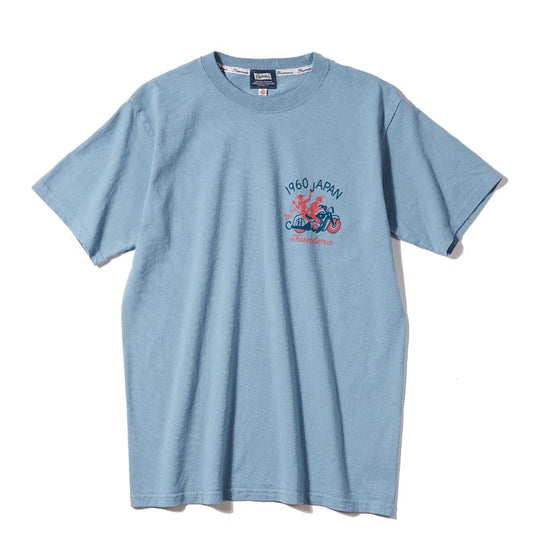 フェローズ 25S-PT13 THUNDERS ダークサックス メンズ 半袖 プリント Tシャツ バックプリント