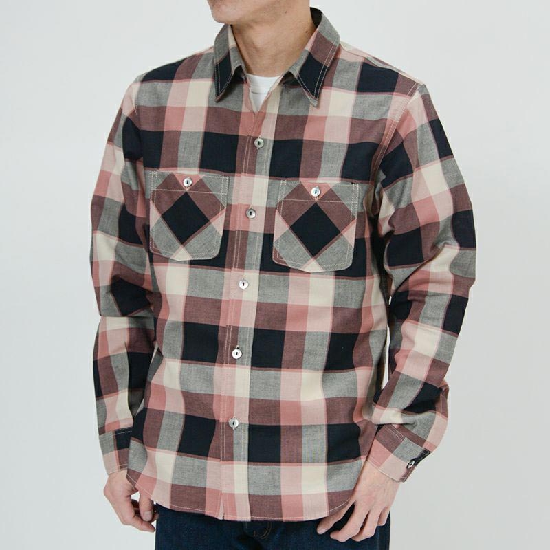 25SS デラックスウエア LV-31 50s CHECK PATTERN レッド メンズ 長袖 チェック シャツ