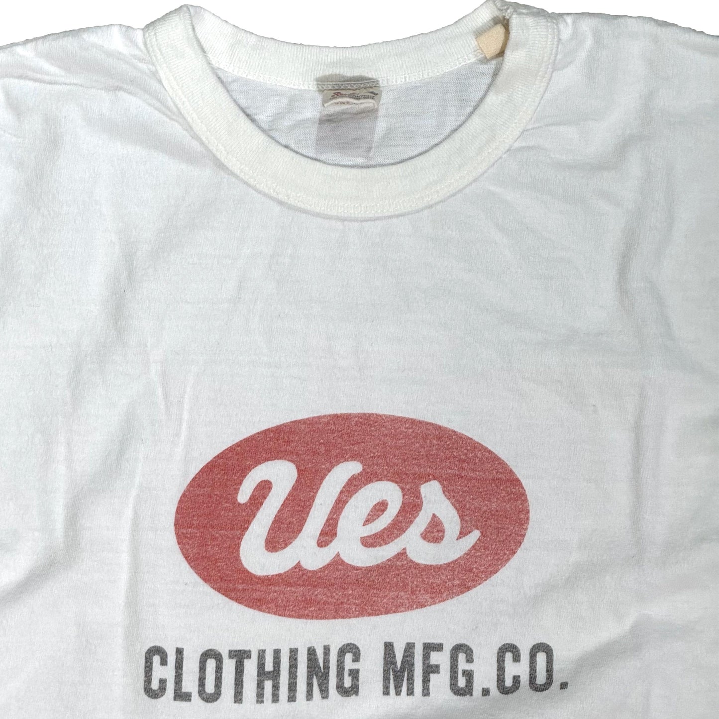 ウエス 651902 A HAPPY DAY! Tシャツ ホワイト×レッド スリム メンズ 半袖 プリント Tシャツ