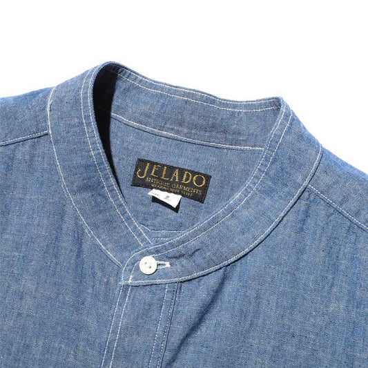 ジェラード AG01101ID Ellis Indigo エリス インディゴ メンズ 長袖 ワーク シャツ ベーシック コレクション スタンドカラー ドレスワーク