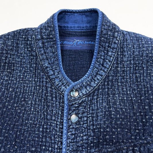 ポータークラシック PC-059-2102 NEW SASHIKO SHORT JACKET 刺し子シャツジャケット ブルー