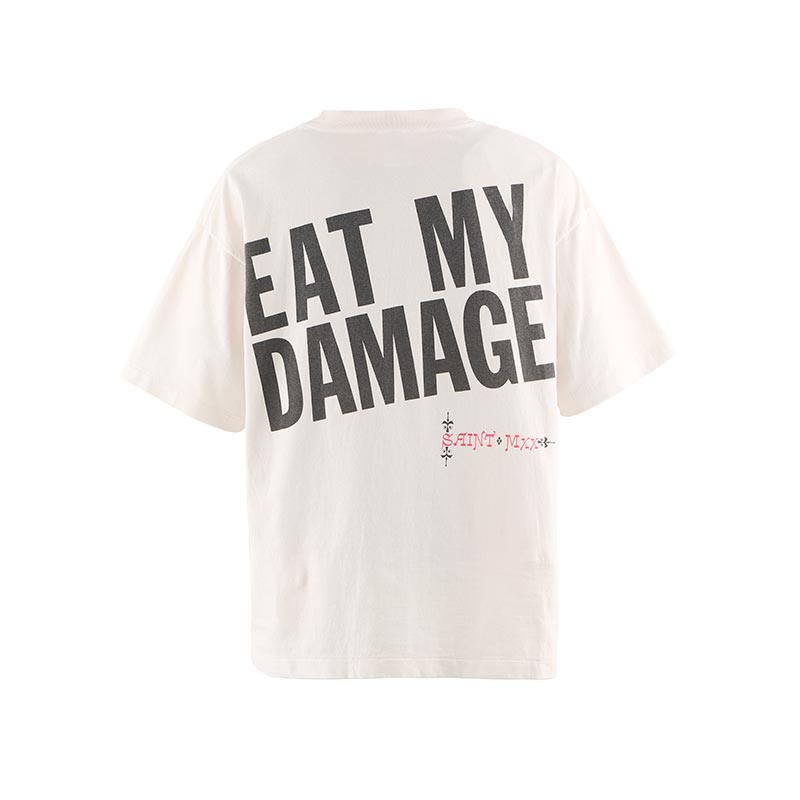 セントマイケル SM-HR8-0000-021 SS TEE / DIRTY PIG / WHITE メンズ 半袖 プリント Tシャツ バックプリント