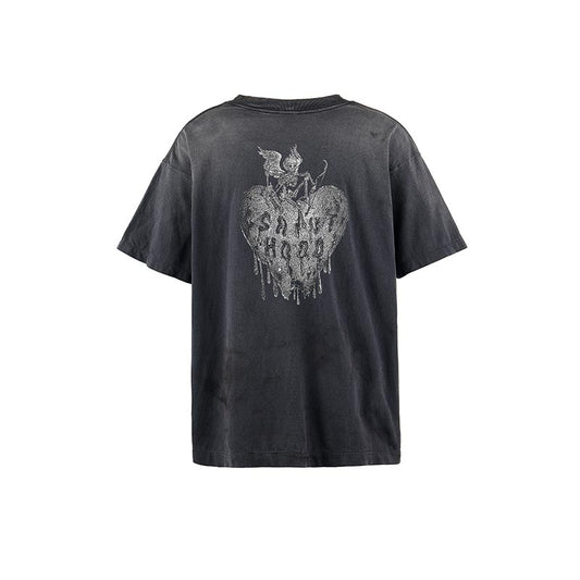セントマイケル SM-HR8-0000-C70 STHD . SS TEE FEARLESS BLACK メンズ 半袖 プリント Tシャツ バックプリント NEIGHBORHOOD コラボ