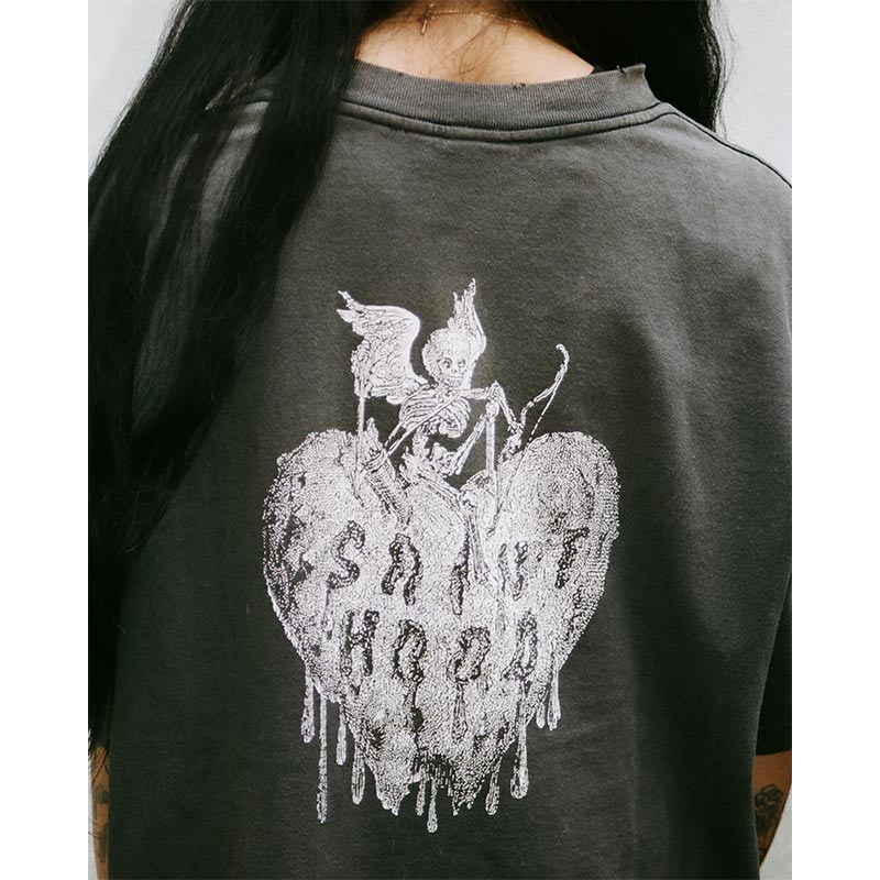 セントマイケル SM-HR8-0000-C70 STHD . SS TEE FEARLESS BLACK メンズ 半袖 プリント Tシャツ バックプリント NEIGHBORHOOD コラボ