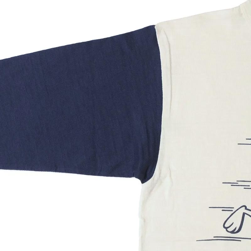 ウエアハウス WHTS-25SS011 Lot 4800 7分袖ベースボールT COYOTE クリーム/ネイビー メンズ プリント Tシャツ