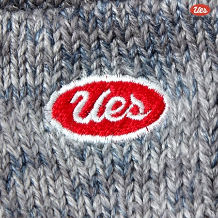 ライン入りスニーカーソックス グレー×紺赤ライン