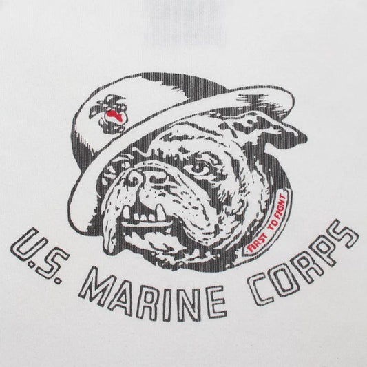 バウワウ BW251-BRSCA USMC BULLDOG RIBBED SS CS AGING WHITE × OLIVE AGING メンズ 半袖 プリント Tシャツ ラグラン