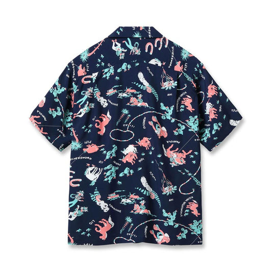 サンサーフ Lot No. SS39420 RAYON HAWAIIAN SHIRT “PANIOLA TOWN” ネイビー メンズ レーヨン アロハシャツ