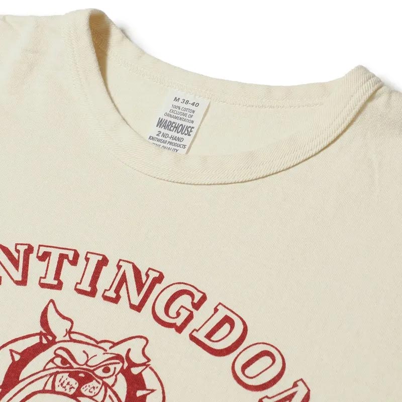 ウエアハウス WHTS-25SS001 Lot 4064 HUNTINGDON クリーム メンズ プリント Tシャツ
