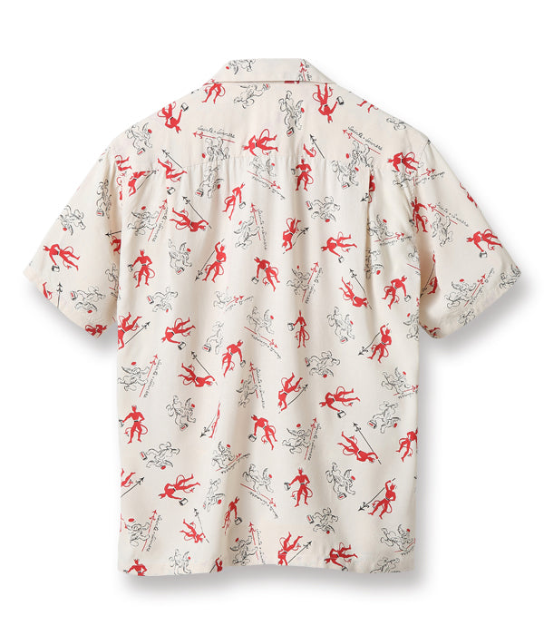 スターオブハリウッド Lot No. SH38391 HIGH DENSITY RAYON OPEN SHIRT “SAINTS & SINNERS” オフホワイト