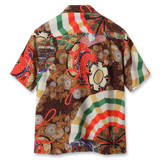 サンサーフ Lot No. SS39271 SUN SURF SPECIAL EDITION “MIKAGURA” ブラウン メンズ レーヨン アロハシャツ
