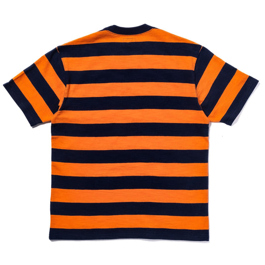 BUCO STRIPE TEE S/S:ORANGE×NAVY