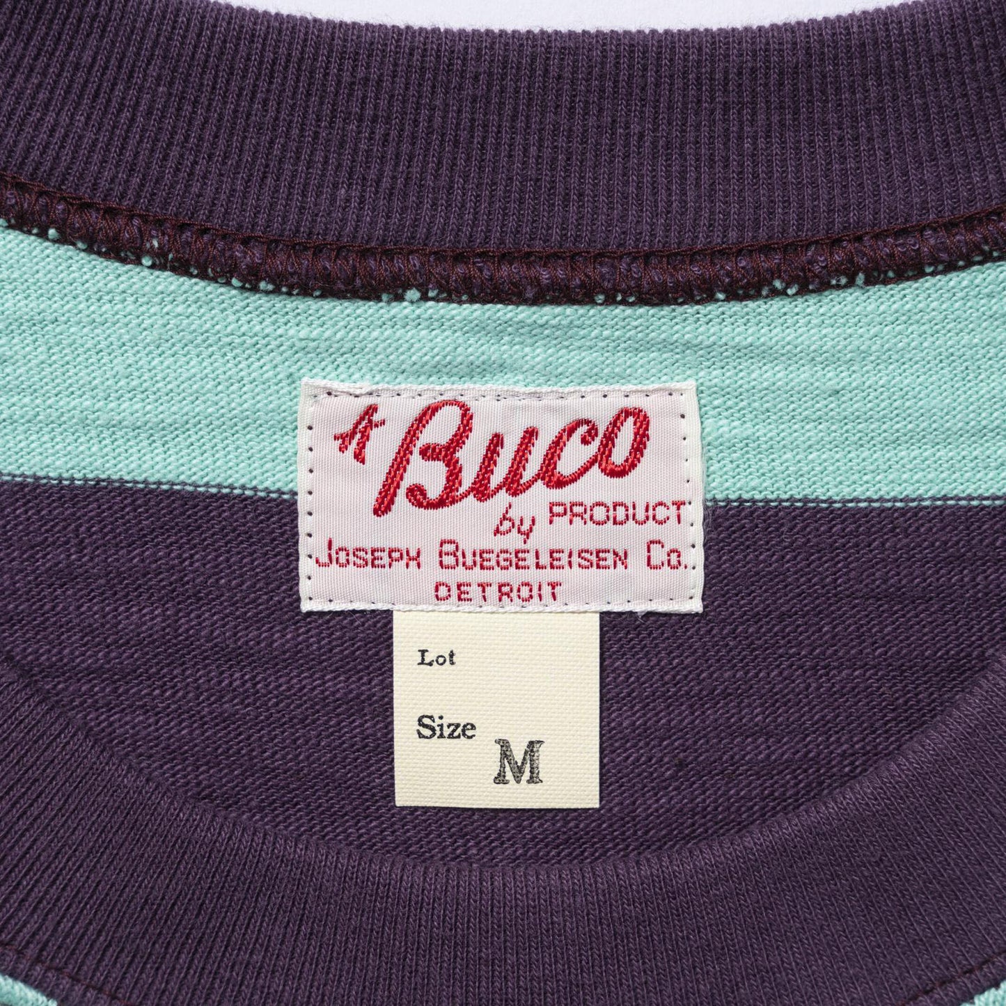 BUCO STRIPE TEE S/S:MINT×PURPLE