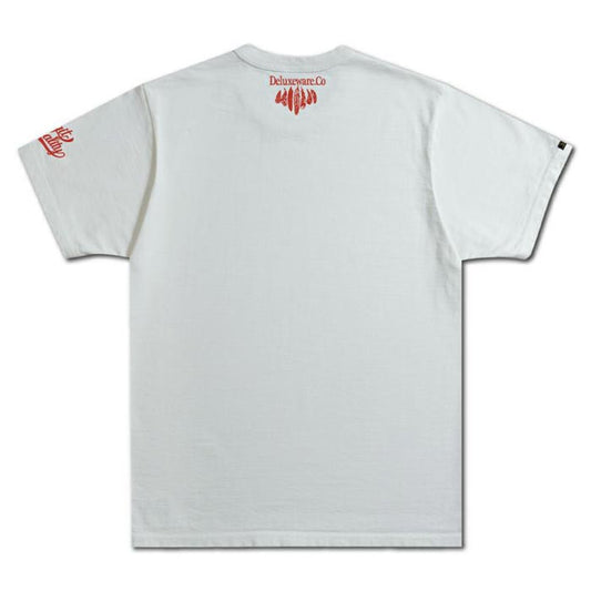 24SS デラックスウエア DXT-LG2 LEGIT QUALITY.2 WHITE メンズ 半袖 プリント Tシャツ カットソー