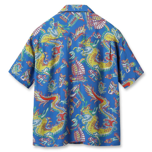 サンサーフ Lot No. SS39274 SUN SURF SPECIAL EDITION “DRAGON” 125 ブルー メンズ レーヨン アロハシャツ