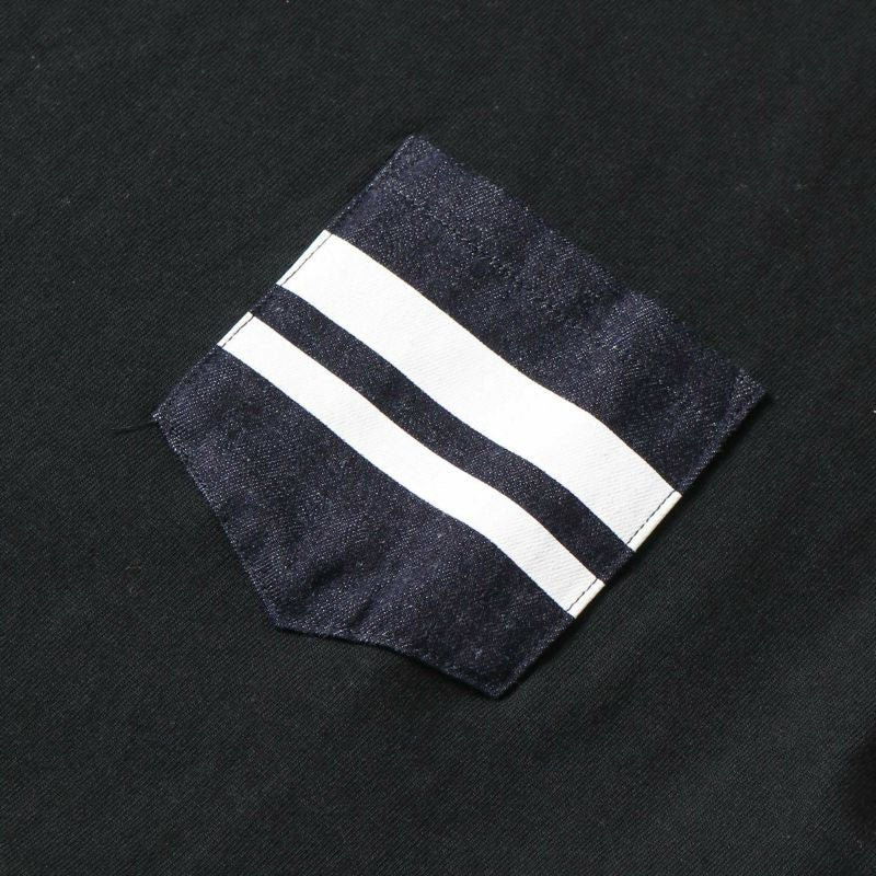 桃太郎ジーンズ MOMOTARO JEANS MHTS0003 ZIMBABWE COTTON DENIMPOCKET S/S T-SHIRTS ブラック