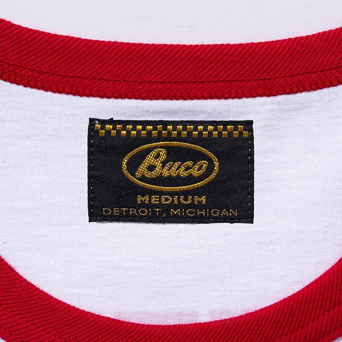 BUCO TEE / FLYING WHEEL:WHITE/RED