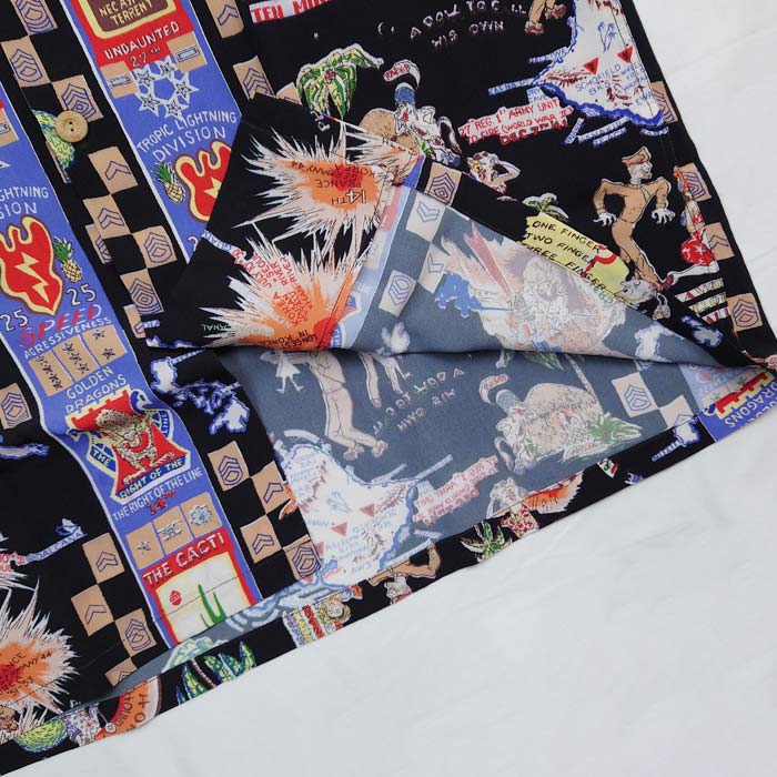 サンサーフ Lot No. SS38869 SUN SURF × BUZZ RICKSON'S SPECIAL ED ITION “TROPIC LIGHTNING” 119 ブラック アロハシャツ メンズ