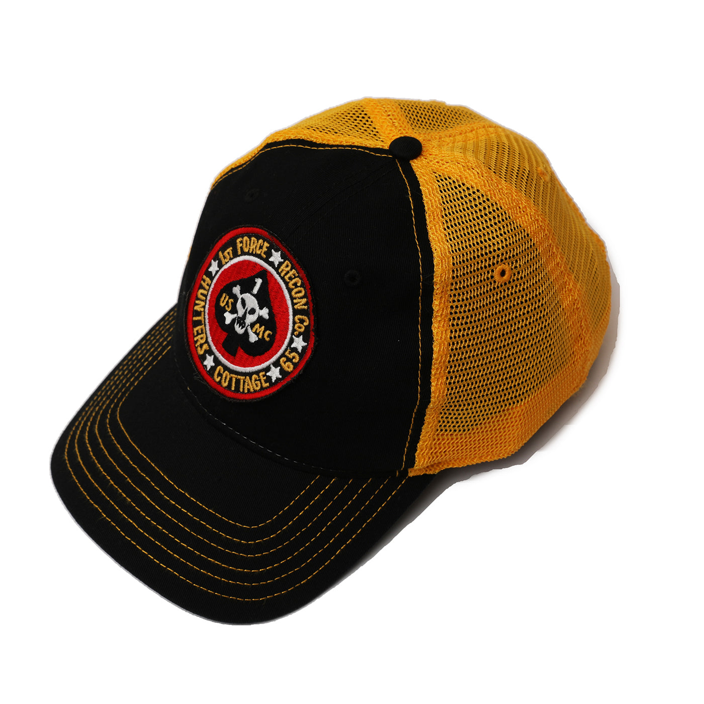 Badlands Mesh Cap"USMC 1st Force Recon ":Blk/Blk/Gld