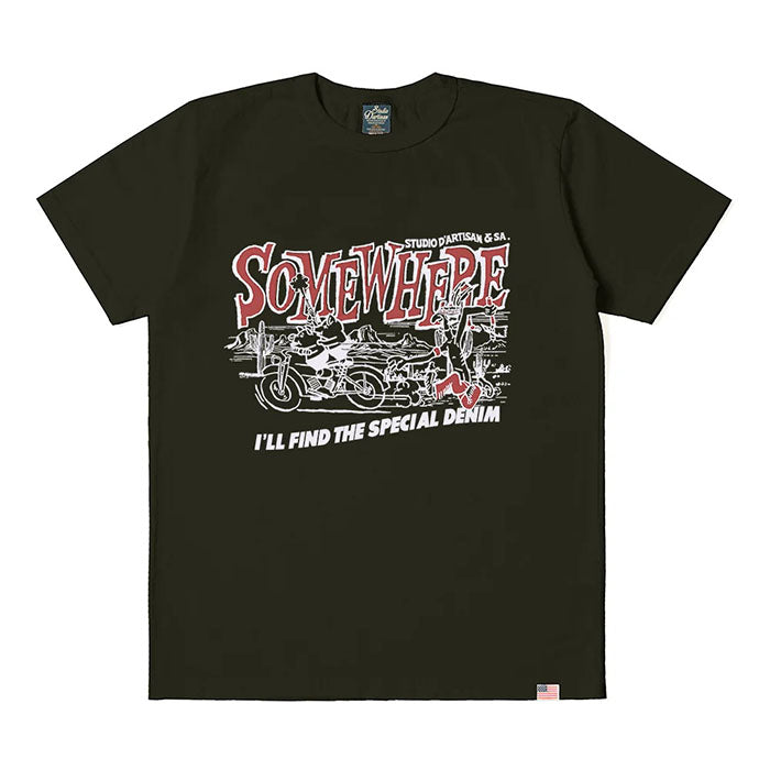STUDIO_D'ARTISAN USAコットンピグメントダイTシャツ【8181B】:ホワイト/ピンク/イエロー/ブラック