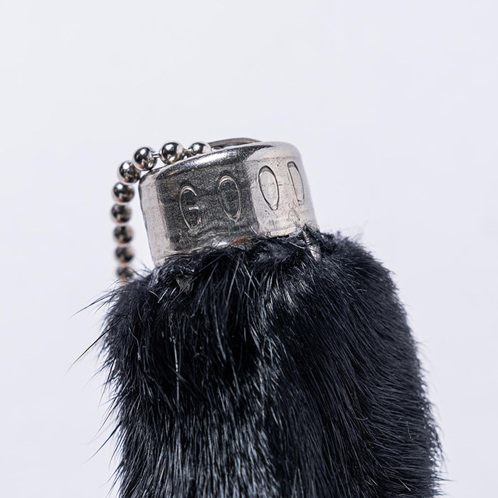 BUCO RABBIT FOOT KEY CHAIN:BLACK