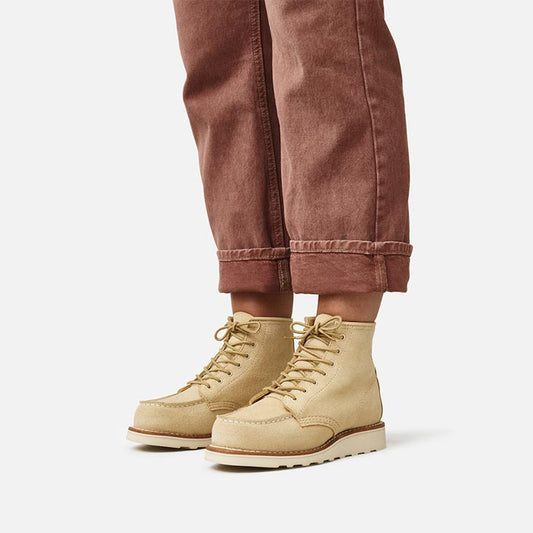 レッドウィング ICON_W STYLE NO.3328 6" Classic Moc 6インチ クラシックモック ラフアウト クリーム レディース ブーツ