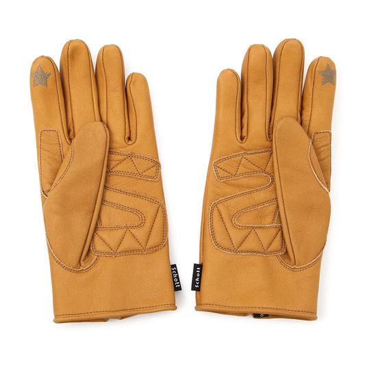 ZIP LEATHER GLOVE/ジップレザーグローブ:キャメル