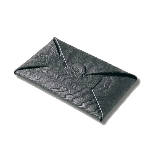 POST O'ALLS (ポストオーバーオールズ) #4302-PT Plywood Leather Card Case : plywood leather taupe