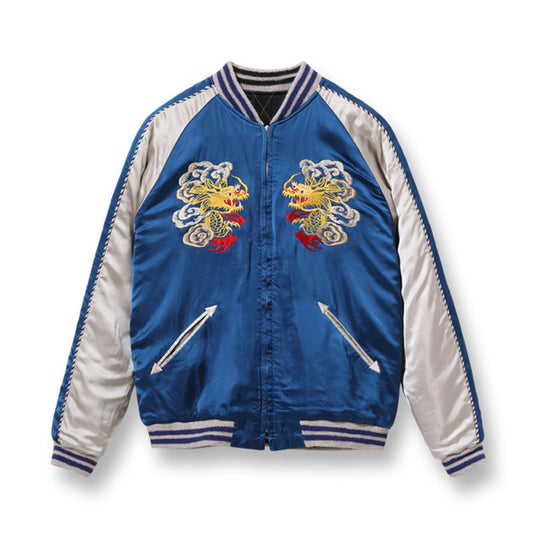 テーラー東洋 Lot No. TT15417-119 / Mid 1950s Style Acetate Quilted Souvenir Jacket “KOSHO & CO.” Special Edition “EAGLE & JAPAN MAP” × “DRAGON & TIGER”