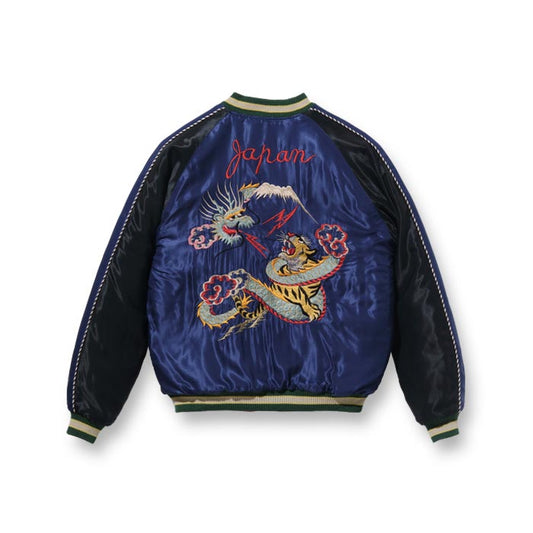 テーラー東洋 Lot No. TT15174-128 / Mid 1950s Style Acetate Quilted Souvenir Jacket “DRAGON & TIGER” × “FLYING DRAGON”