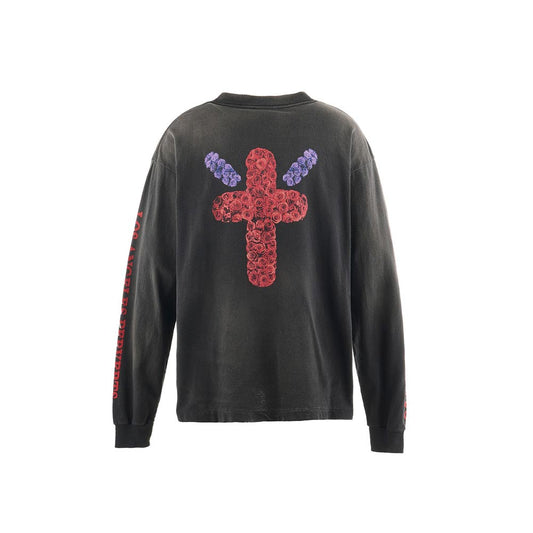 セントマイケル SM-YS1-0000-C40 BR_LS TEE / BORN SAINT / BLK メンズ ボーンXレイズド コラボ ロンT