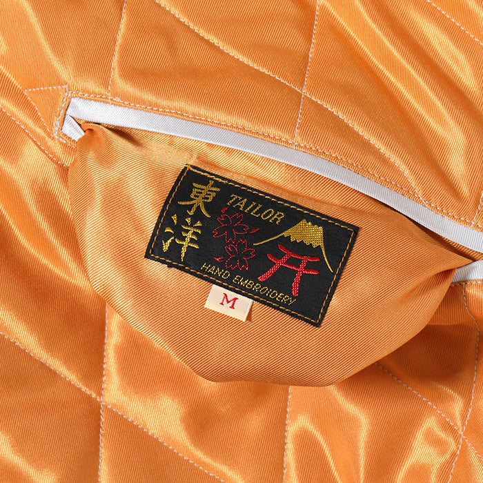 TOYO ENTERPRISE Lot No. TT15791-159 / Early 1950s Style Acetate Quilted Souvenir Jacket “WHITE TIGER” × “LANDSCAPE”
