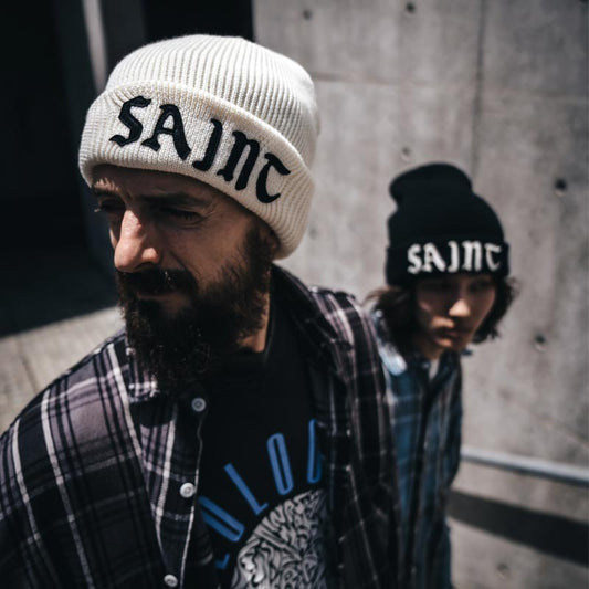 セントマイケル SM-YS1-0000-0082 KNIT CAP / SAINT / WHITE メンズ ニットキャップ