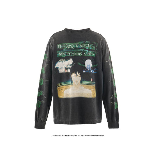 セントマイケル SM-YS1-0000-C33 GS_LS TEE / GITS / BLACK メンズ GHOST IN THE SHELL/攻殻機動隊 コラボ プリント ロンT